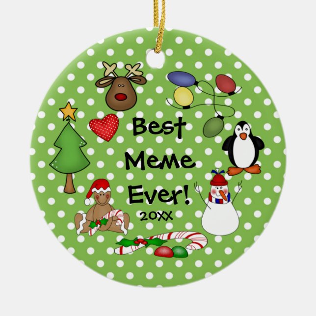Melhor Meme de Sempre Enfeite de Natal (Frente)
