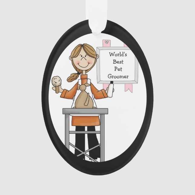 Melhor Ornamento Acrílico De Pet Groomer (Frente)