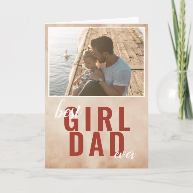 Melhor Pai de Garota do Pai Cartão com fotos (Frente)
