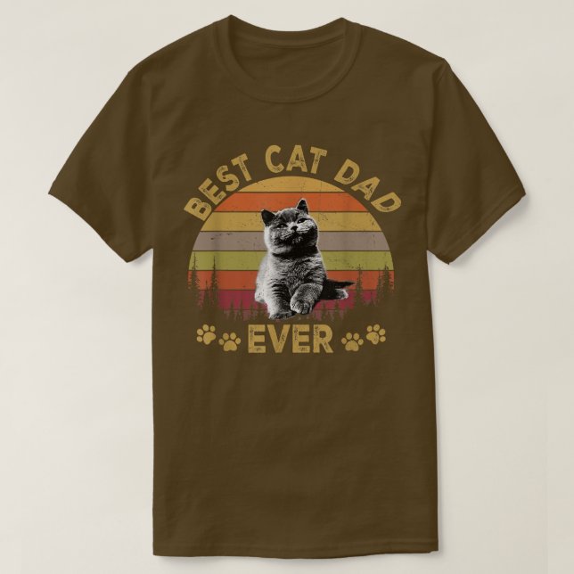 Melhor Pai De Gato Alguma Vez T-Shirt Engraçado Pa (Frente do Design)