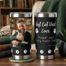 Melhor Pai de Gato Patas Pet Preto Foto Café