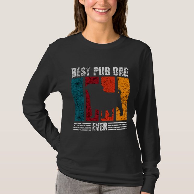 Melhor Pai De Pug Alguma Vez Clássico T-Shirt 538 (Frente)
