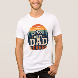 Melhor Pai de Todos Camiseta Retro Montanha | Vint