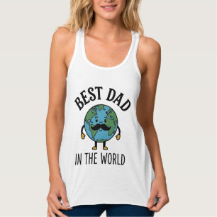 Melhor Pai do Mundo Earth Bigode Camisa Design_