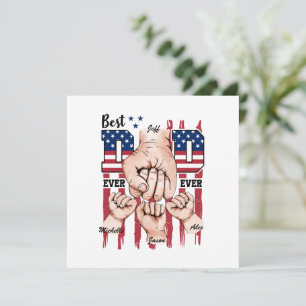 Melhor Pai do mundo - Fist Bump USA Flag - 3 Kids