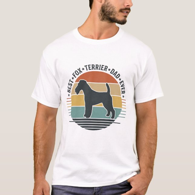 Melhor Pai Fox Terrier de Todos os Tempos Camiseta (Frente)