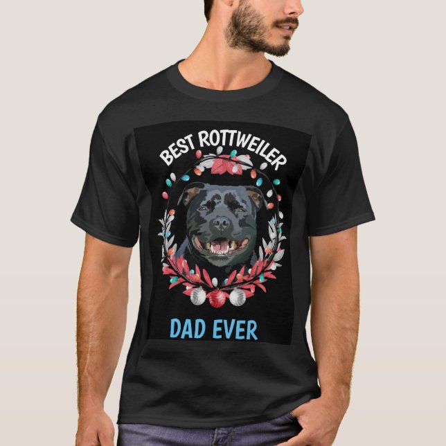 Melhor Pai Rottweiler Nunca - Camisa T (Frente)