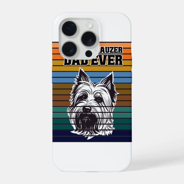 Melhor Pai Schnauzer de Todos os Tempos Retro Vint (Verso)