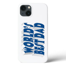 Melhor Pai texto azul mar 3d