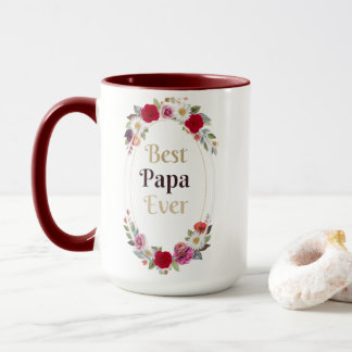 Melhor Papai de Todos Caneca de Café Floral - D