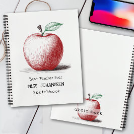 Melhor Professora De Apple Vermelha Desenhada À Mã