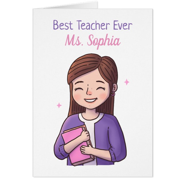 Melhor Professora de Todos os Tempos Cartão do Dia (Frente)