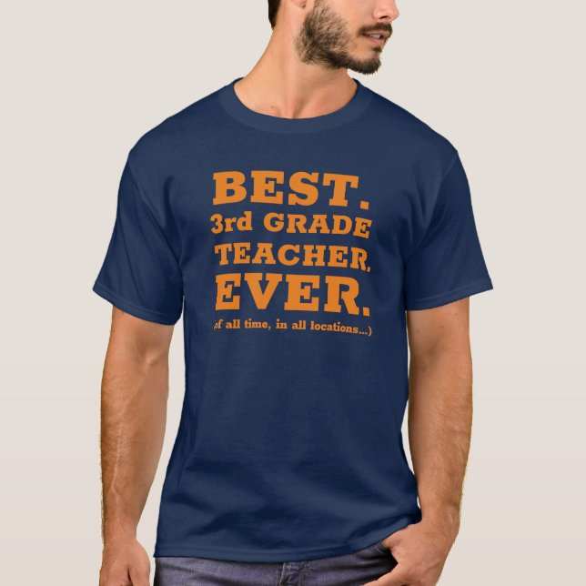 Melhor Professora Do 3º Ano Em T-Shirt (Frente)