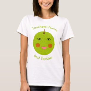 Melhor Professora Feliz Apple Damas De Camisa