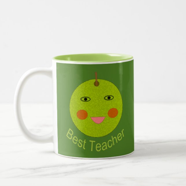 Melhor Professora Feliz Caneca de Maçã (Esquerda)