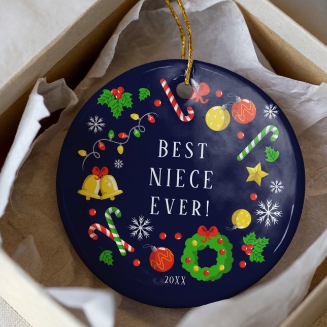 Melhor Sobrinha do Mundo Enfeite de Natal (Criador carregado)