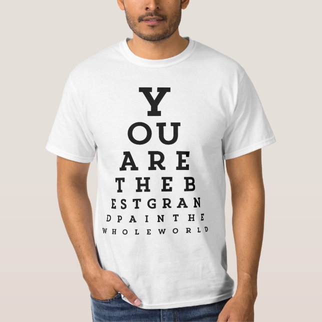 Melhor Tipografia do Avô | Snellen Chart T-shirt (Frente)