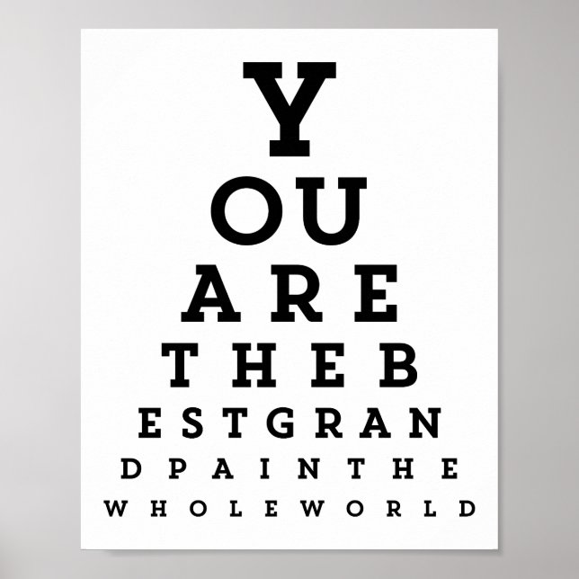 Melhor Tipografia do Avô | Snellen Poster (Frente)