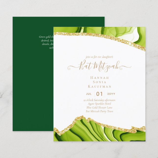 Melhor Valor Agate Glitter BAT Invasões MITZVAH (Frente/Verso)
