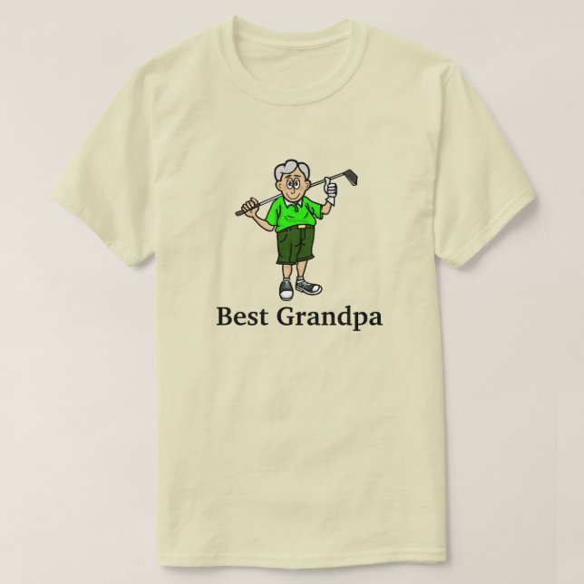 Melhor Vovô Cinza Herdeira Golfer T-Shirt (Frente do Design)