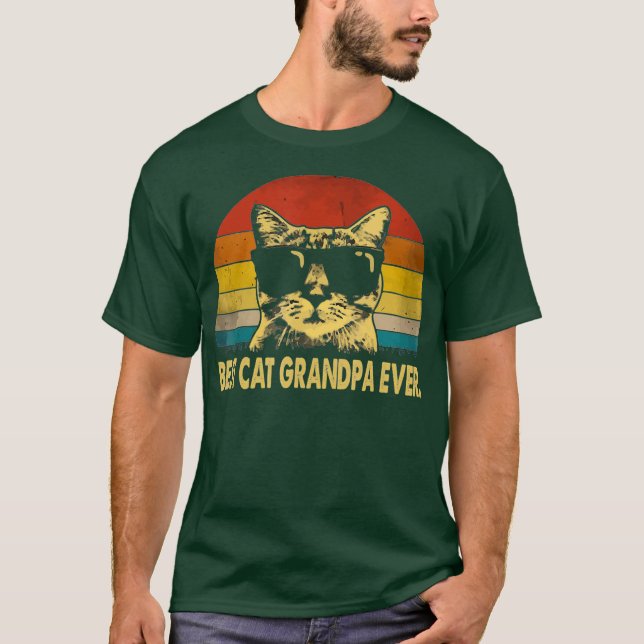 Melhor vovô de gato já vintado de camisa pais (Frente)