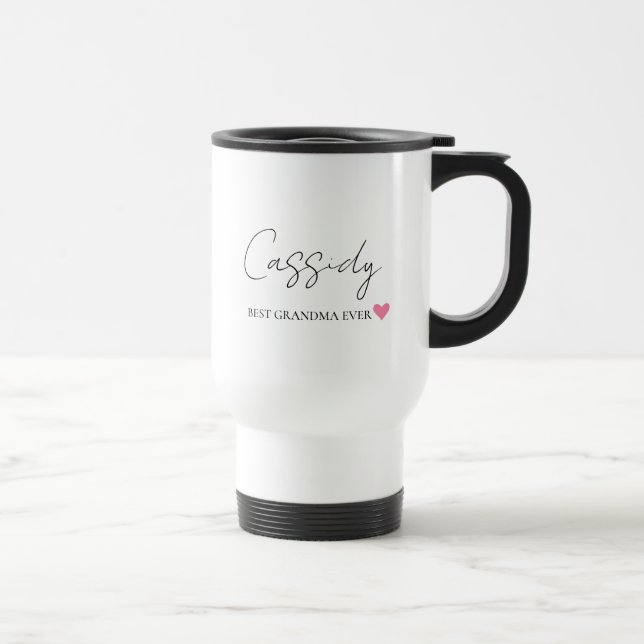 Melhor Vovó de Monograma | Caneca de viagem person (Direita)