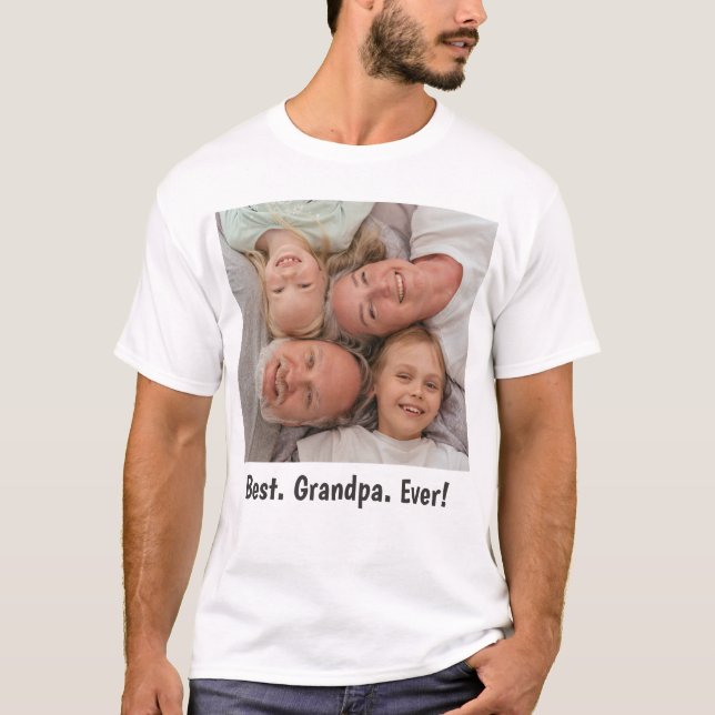 Melhor Vovô Família Alguma Foto T-Shirt (Frente)