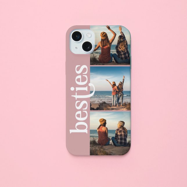 Melhores Amigas Três Fotos Grid Rosa Barra Lateral (Criador carregado)