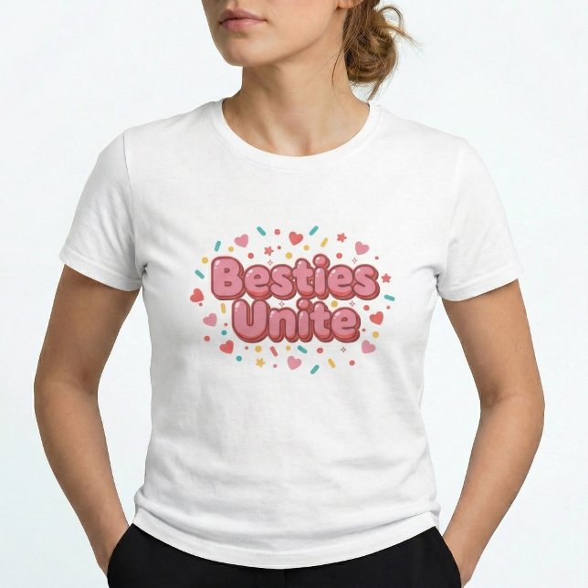 Melhores Amigas Unidas Camiseta Combinando de Amiz (Criador carregado)
