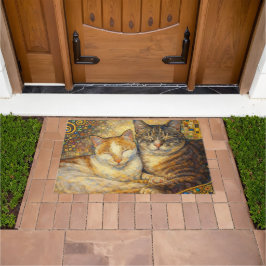 Melhores Amigos Gatos Tapete de Porta inspirado em