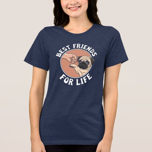 Melhores Amigos para Camiseta de Vida | Humano e P (Frente)