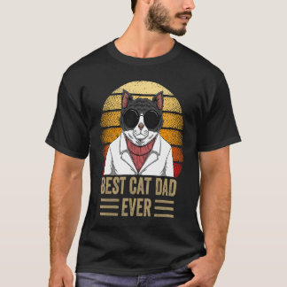Melhores Camisetas Cad Dad Ever Resfriar Pai Gato 