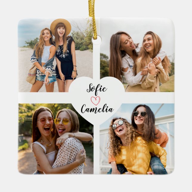Melhores Ornamentos de Colagem de Fotos do Amigo (Frente)