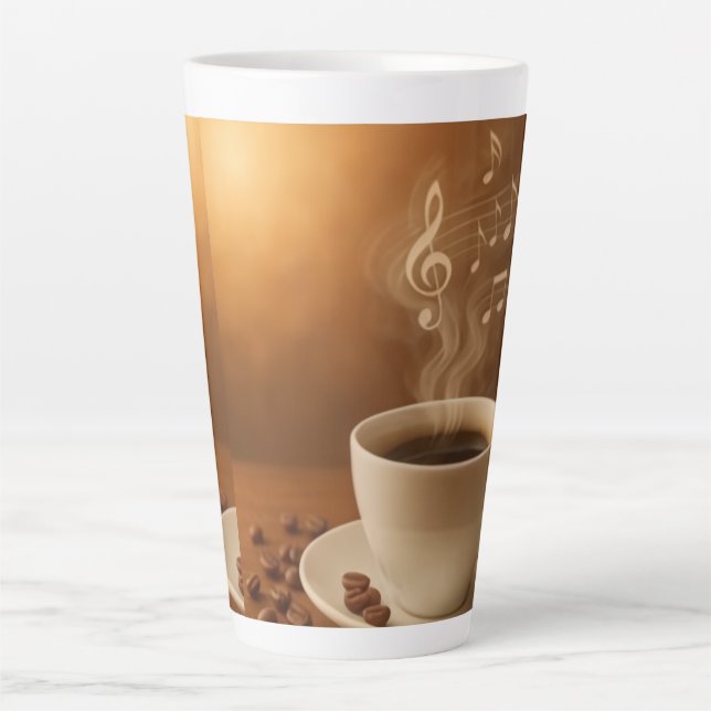 "Melodias em Vapor: Caneca de Arte de Xícara de Ca (Frente)