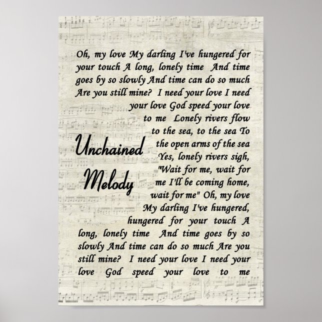 Melody Wall Art Song Lyric Impressão (Frente)