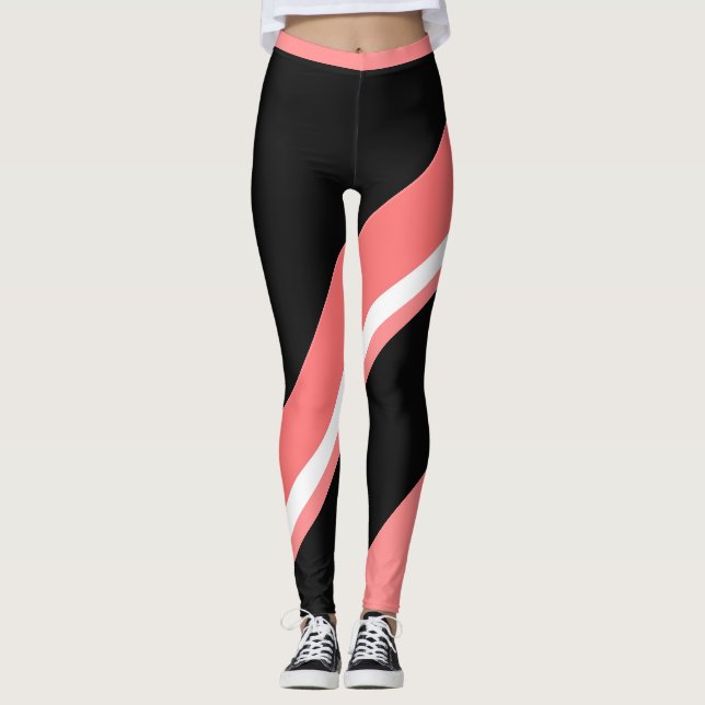 Melon Black Color bloqueia Leggings femininas (Frente)