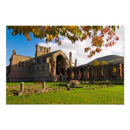 Melrose Abbey, impressão de Foto na Escócia