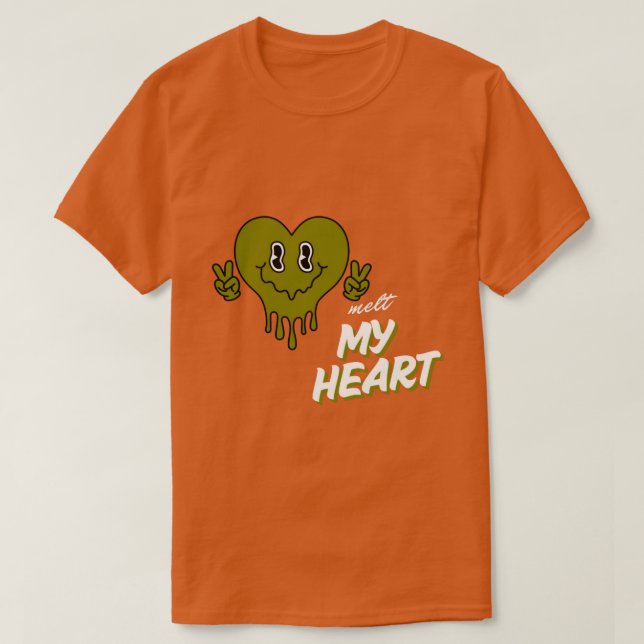 Melt My Heart Texas Orange T-Shirt (Frente do Design)