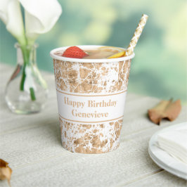 Memento geométrico de rosa dourado