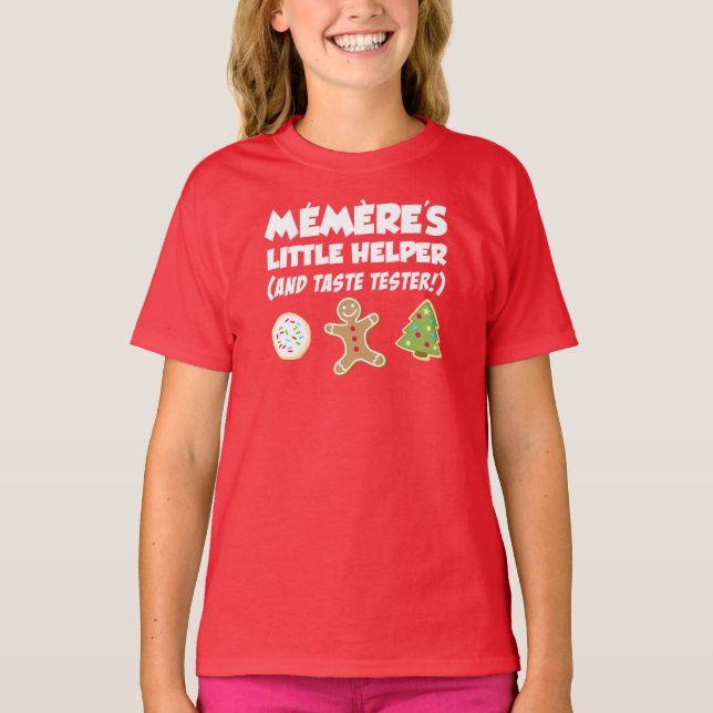 Memere's Little Helper Christmas Cookies T-Shirt (Frente)