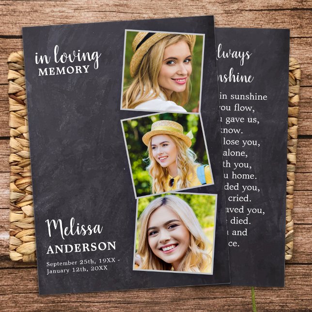 Memória Ama Memorial Funeral Cartão de Oração 3 Fo (Criador carregado)