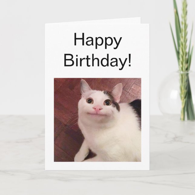 Memória de gato educado de cartão dobrado (Frente)