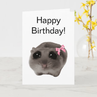 Memória de Hamster Triste do Coquete de Cartão Dob