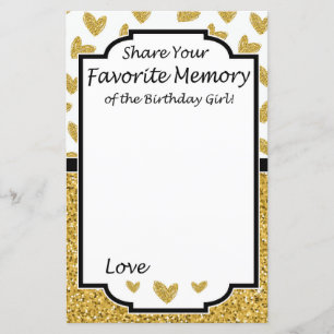 Memória favorita da garota de aniversário