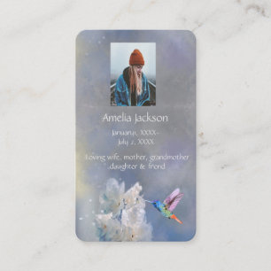 Memória Memorial Cartão Hummingbird Flores Brancas