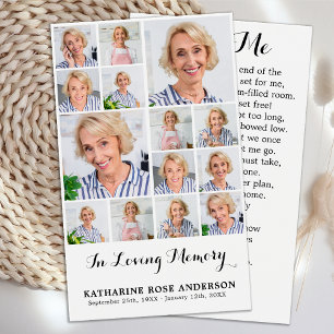 Memorial 14 Cartões de Oração Funerários de Colage