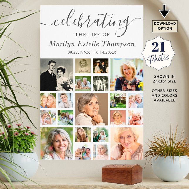 Memorial 21 Colagem de Fotos Poster Mínimo Roteiro (Criador carregado)