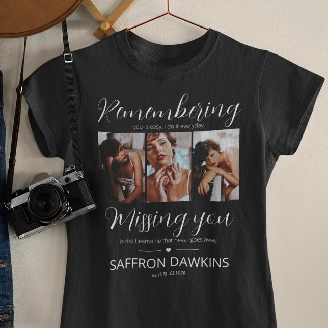 Memorial 3 Foto Tributo T-Shirt (Criador carregado)