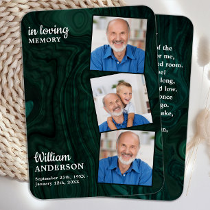 Memorial 3 Fotografia Cartão de Oração Funeral Eme