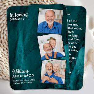 Memorial 3 Fotografia Funeral Prayer Card Green Ma